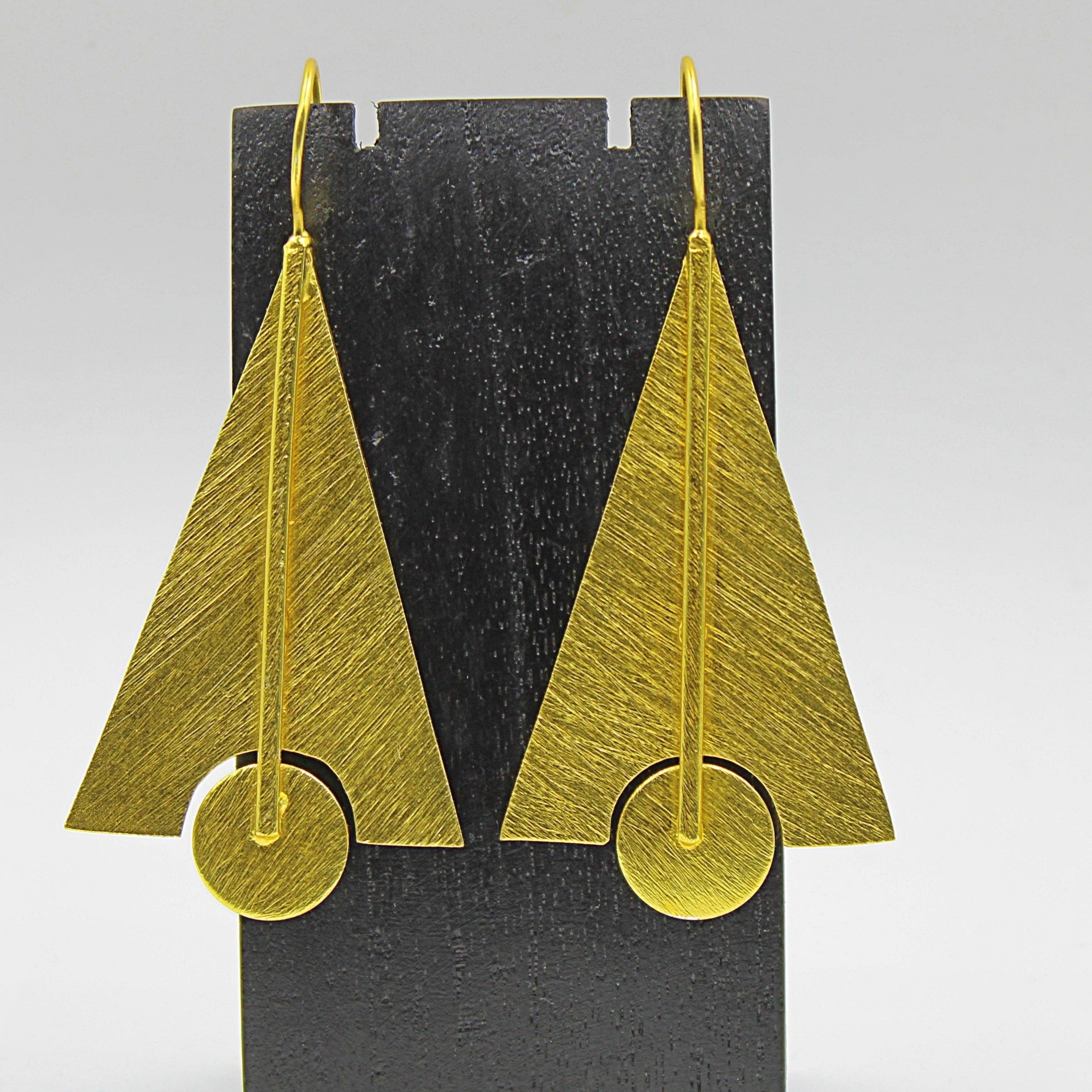 Pendientes CONCORDE bañados en oro - Diseño con carácter-0