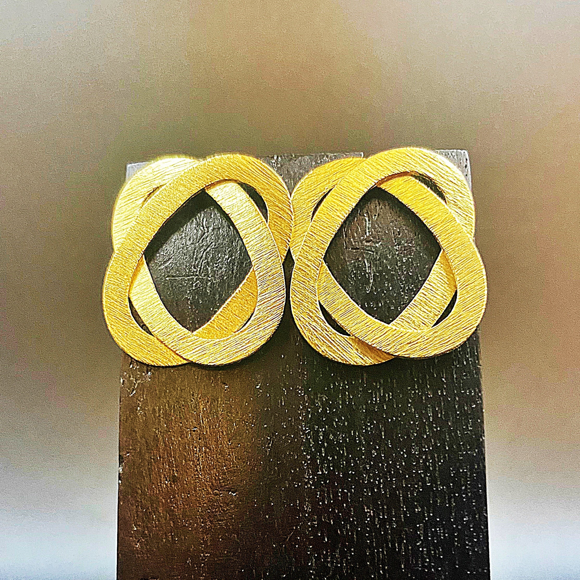 SATURNE gold-plated earrings - Designed with character-0