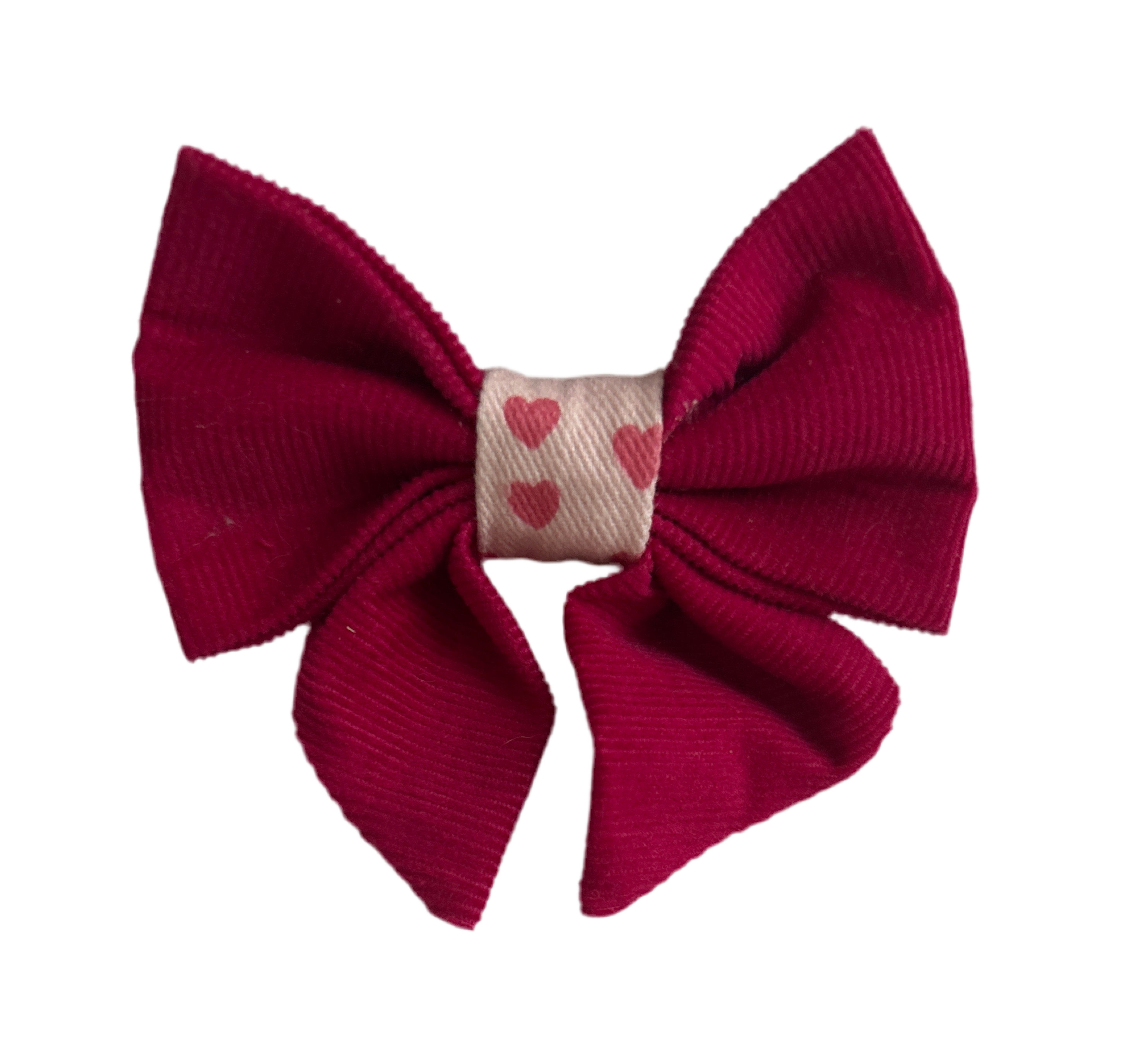 Sweet Heart Love - Handmade Dog Sailer Bow Tie - Small-3