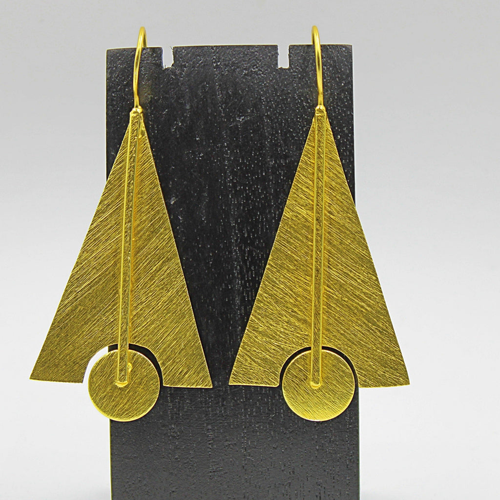 Pendientes CONCORDE bañados en oro - Diseño con carácter-0
