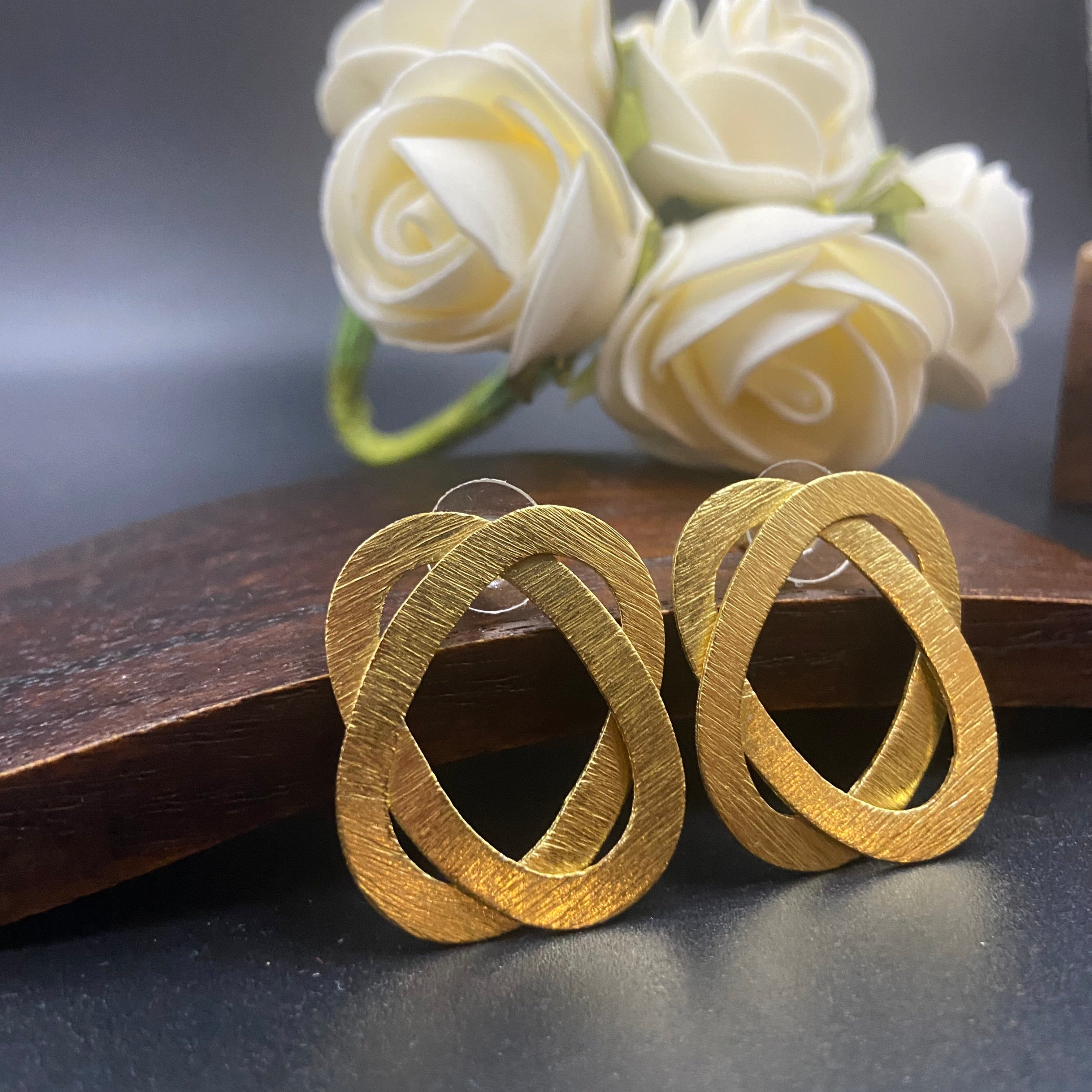SATURNE gold-plated earrings - Designed with character-1